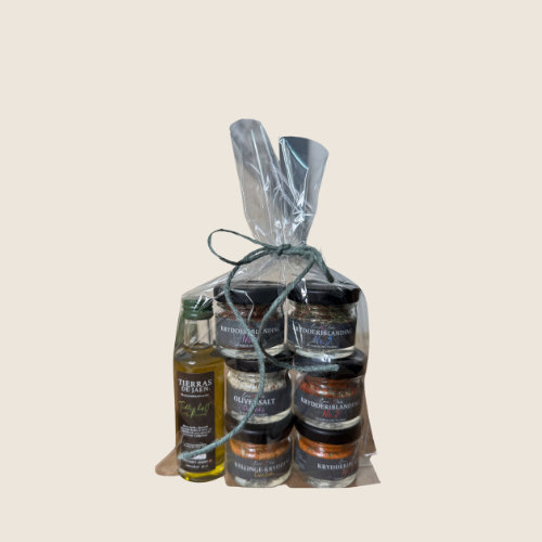 Sommer tilbud - 6 krydderiblandninger og 40 ml ekstra jomfru olivenolie| Casa Jada