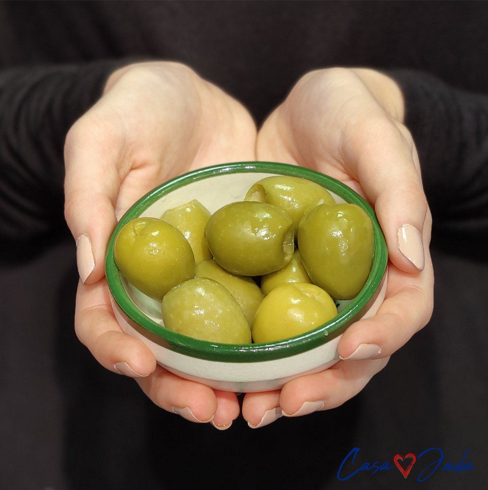 Oliven - Gordal con sabor Anchoa U/ sten - 350 g| Casa Jada - El Mesto