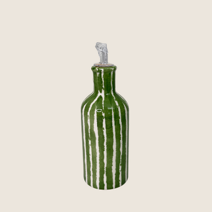 Línea  Verde Oliva - Olieflaske med skænkeprop| Casa Jada