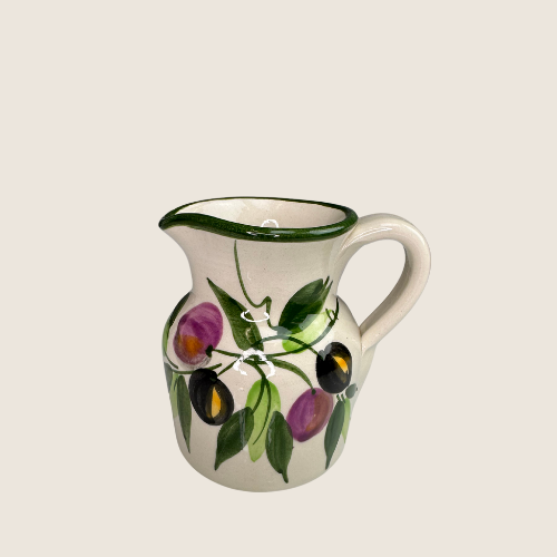 Milk jug, Aceituna, Spanish hand painted ceramic