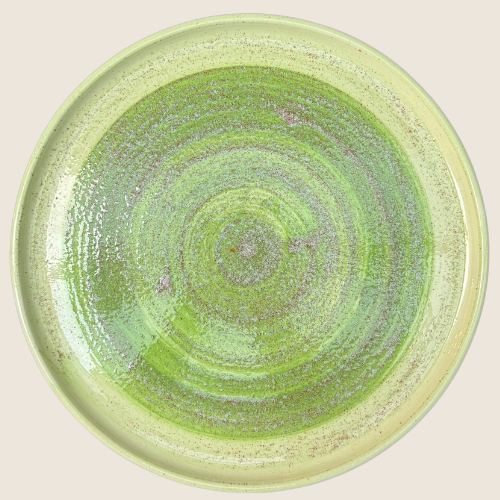 Round dish, Ø 33.5 cm, Rústico, Verde, hand-painted Spanish ceramics