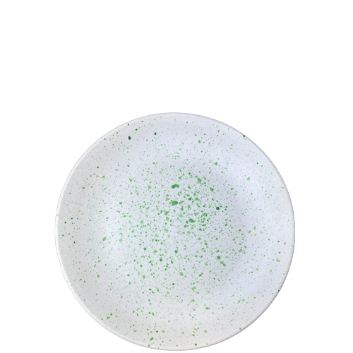 Lunch plate w/rim Ø 21 cm, Fugaz, Verde Victoria, Mate, Spanish hand-painted ceramic