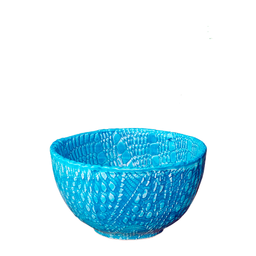 Bowl, Ø 13.5 cm, Relief, Turquesa, Spanish ceramics